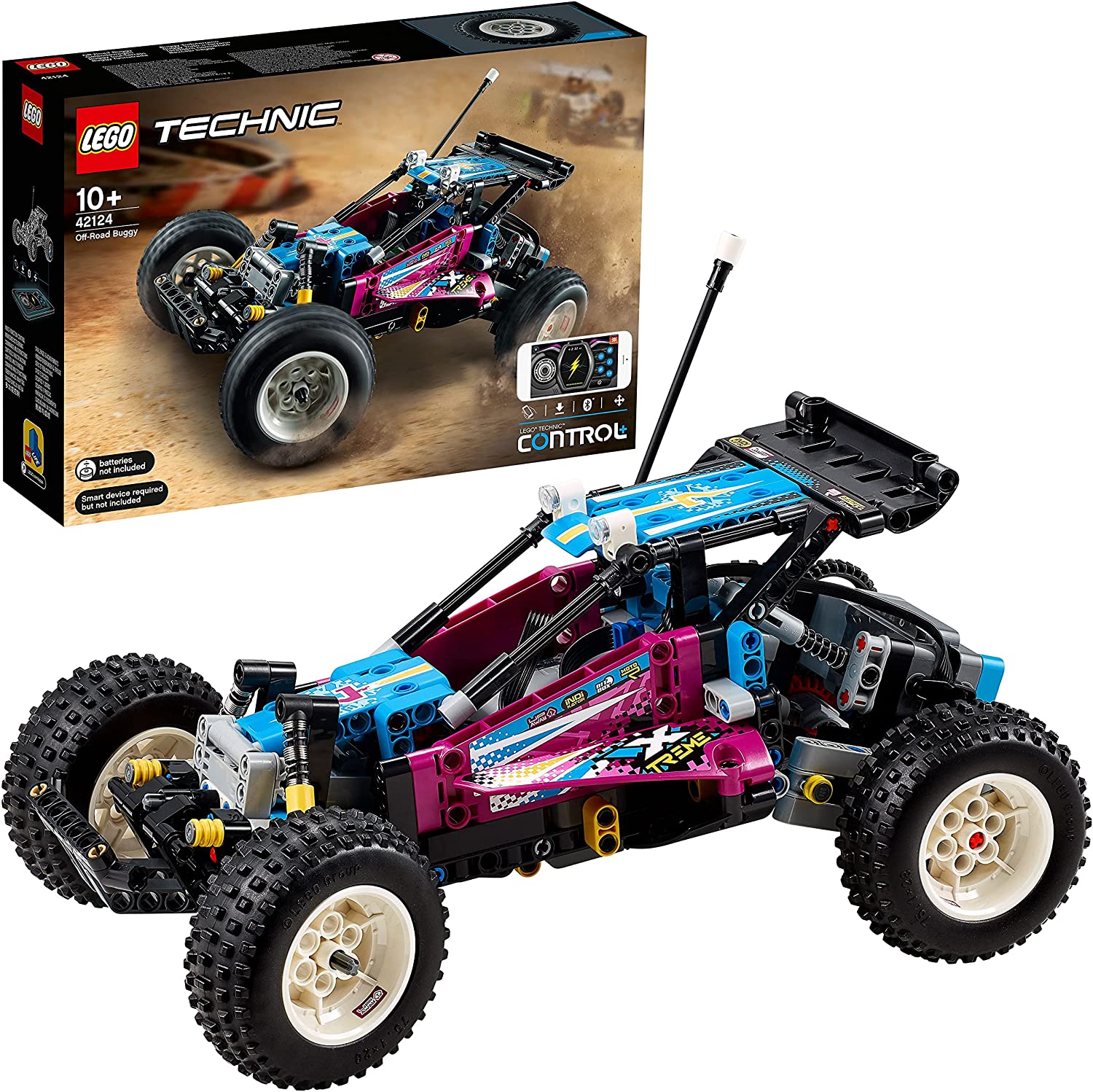 LEGO 42124 Technic Off-Road Buggy CONTROL+ App-Controlled Retro RC Car Toy for Kids