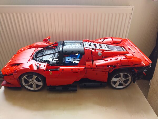 Brick Club member with a completed LEGO Technic Ferrari Daytona SP3 42143