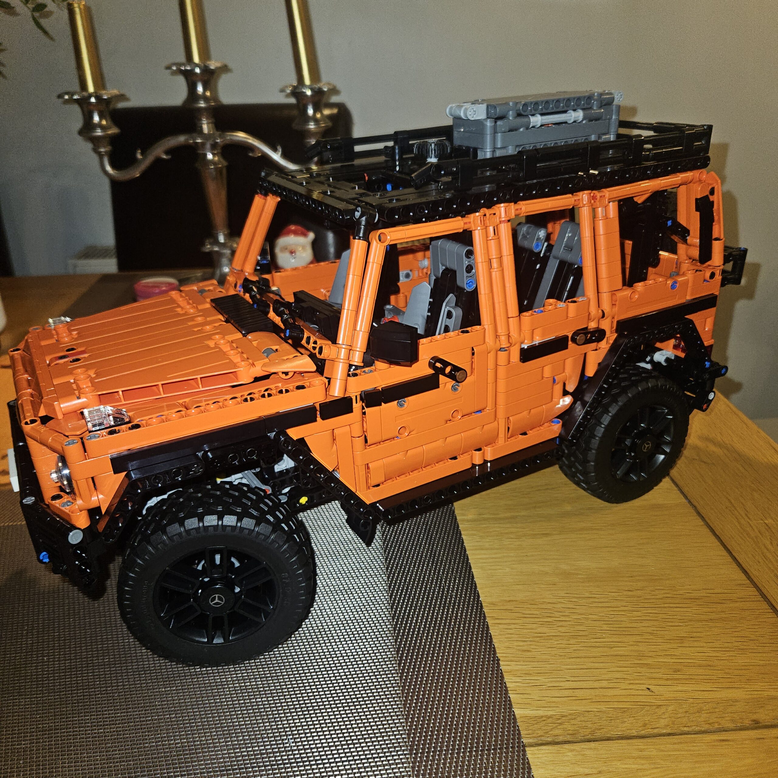 LEGO Technic 42177 Mercedes-Benz G 500 subscriber build side angle showing portal axles