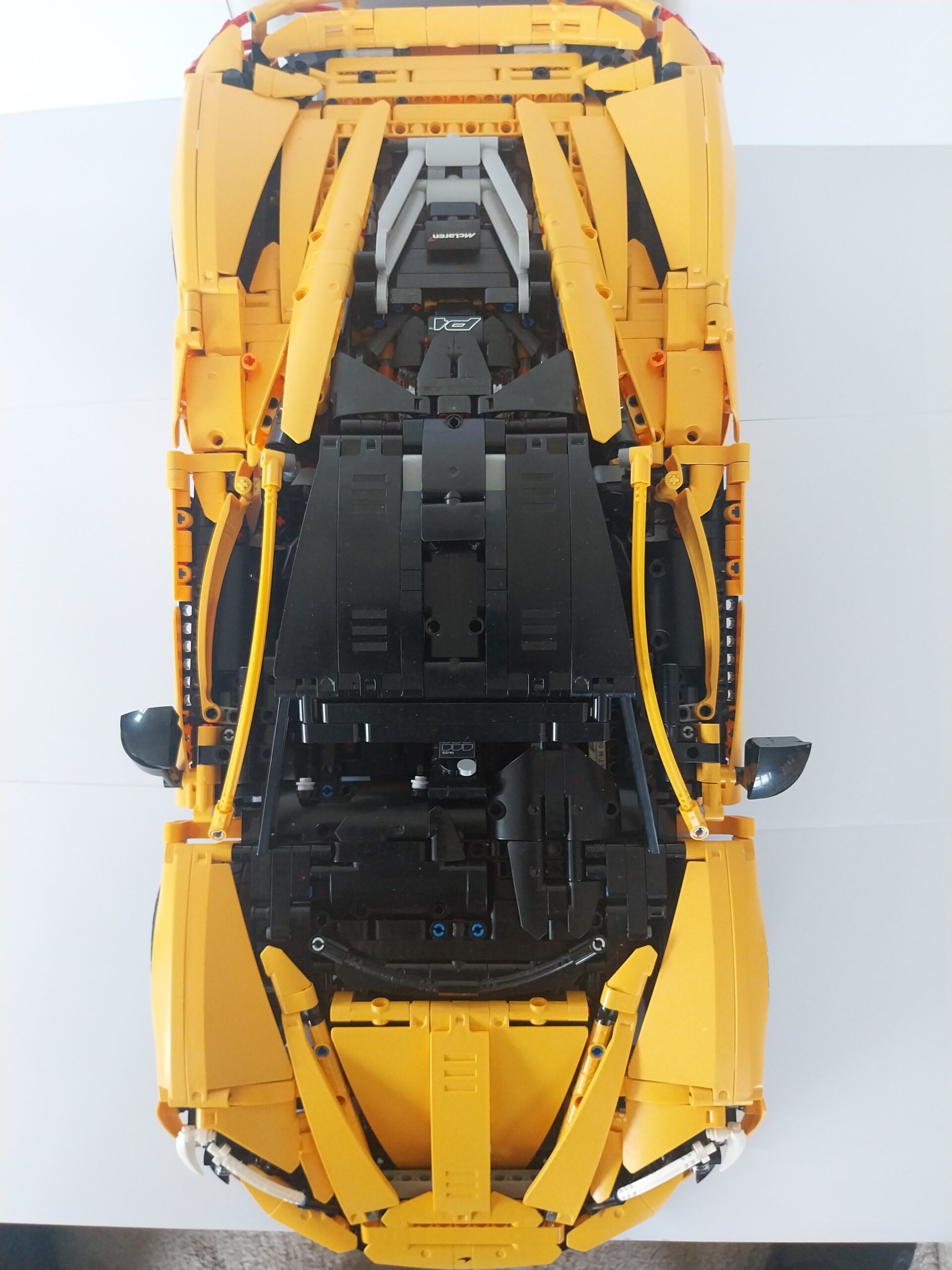 LEGO Technic McLaren P1 42172 top-down aerial view completed