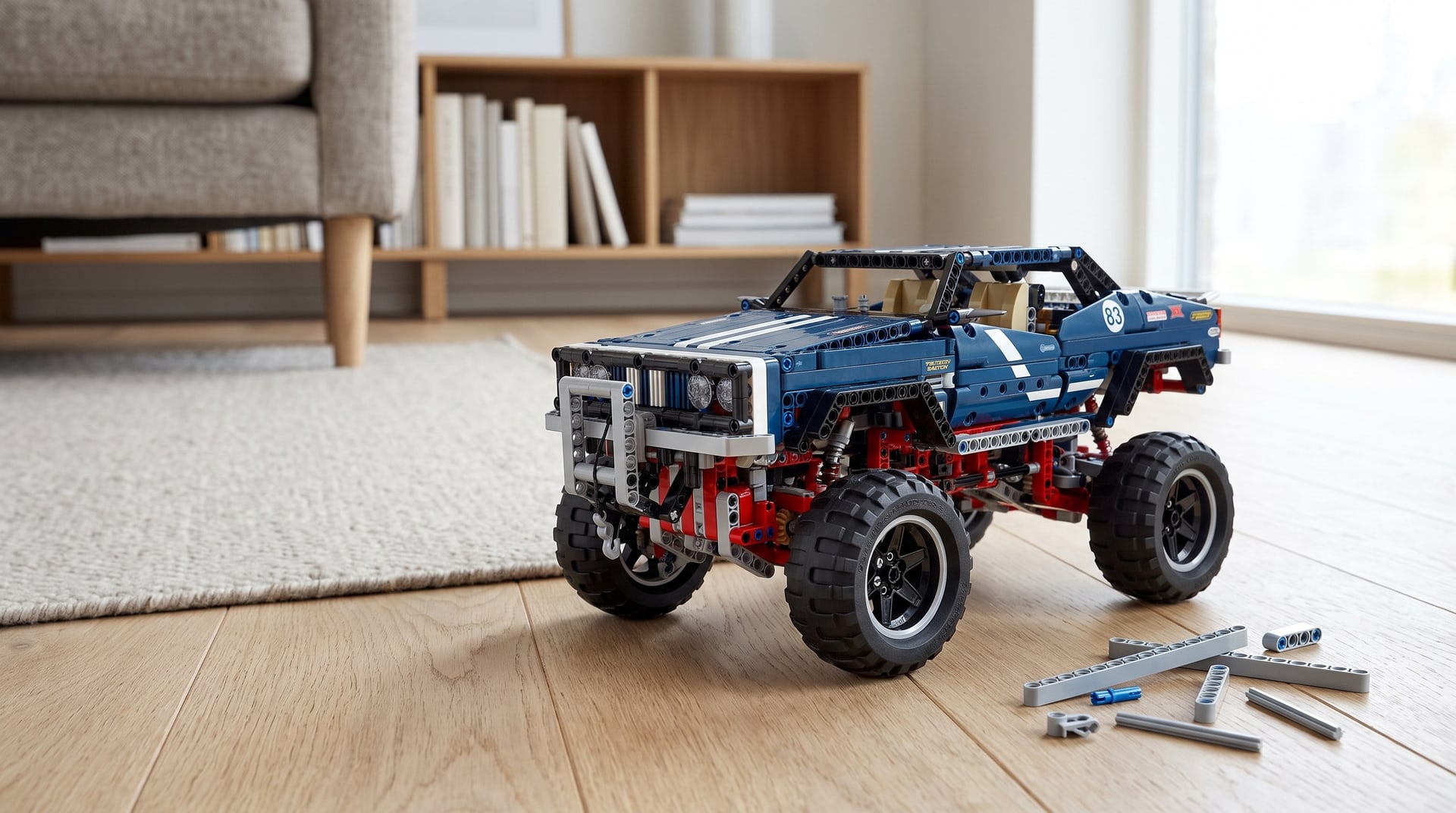 LEGO Technic 4x4 Crawler Exclusive Edition (41999) on a living room floor
