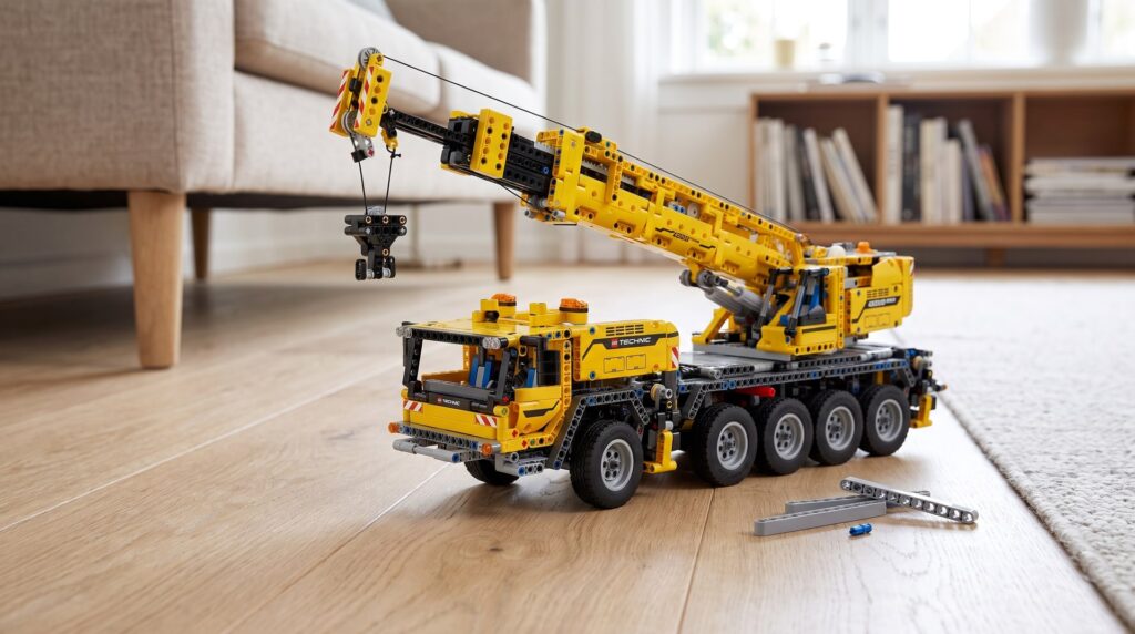 LEGO Technic Mobile Crane MK II (42009) on a living room floor