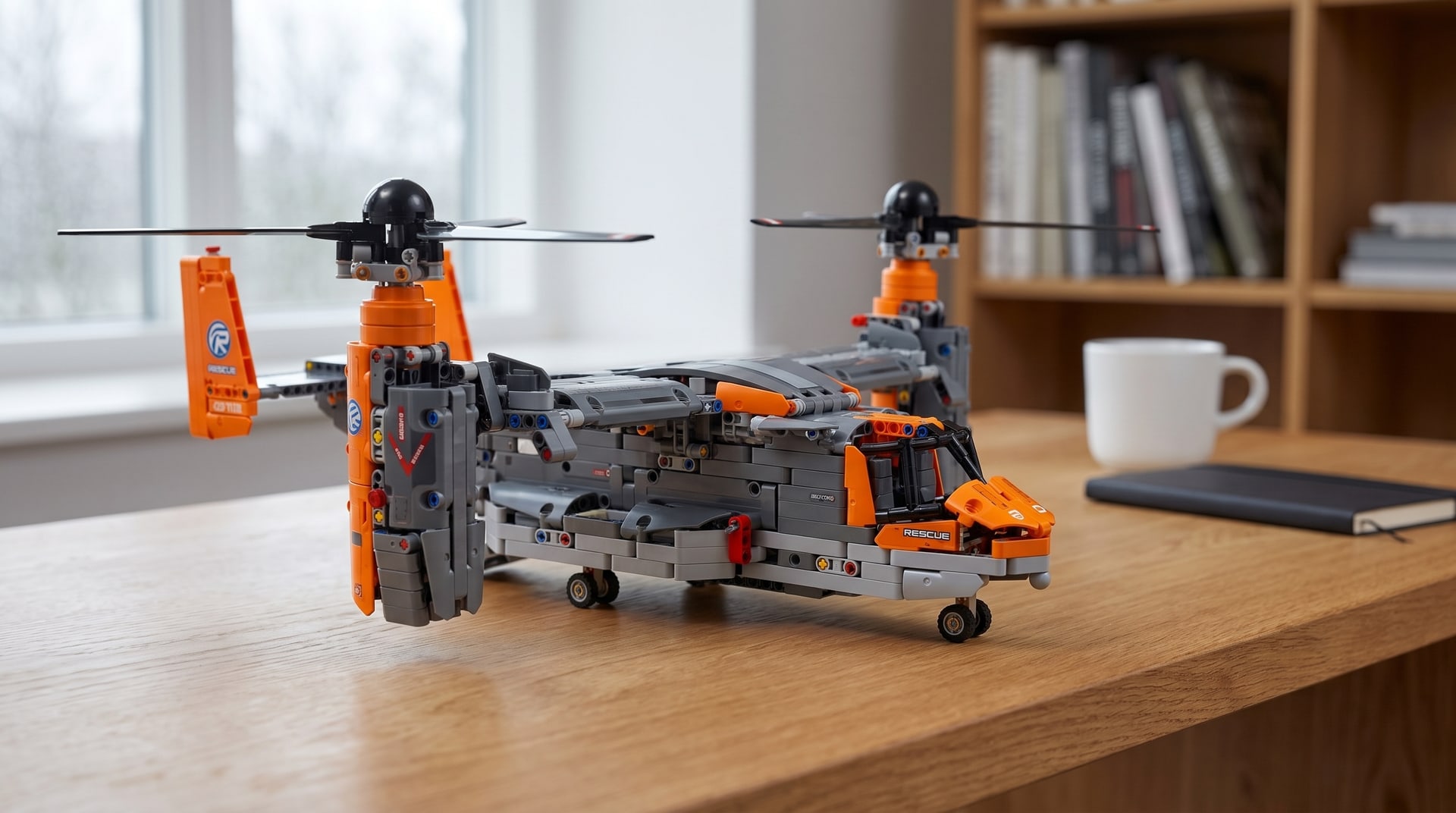 LEGO Technic Bell-Boeing V-22 Osprey (42113) on a desk in a home study