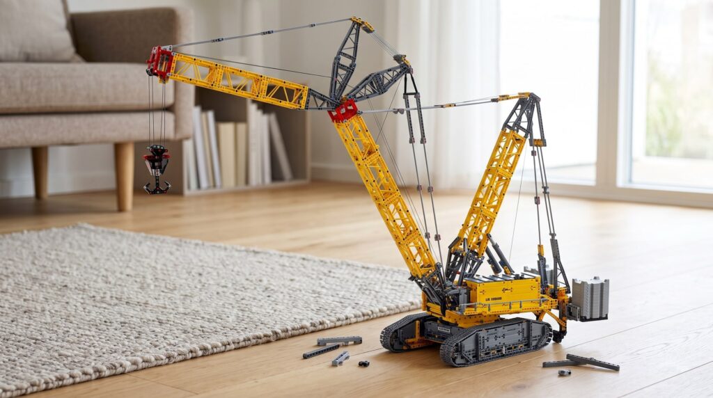 LEGO Technic Liebherr Crawler Crane LR 13000 (42146) on a living room floor