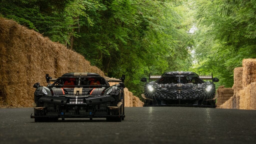 LEGO Technic Koenigsegg Sadair's Spear 42232 with the full-size Technic car at Goodwood